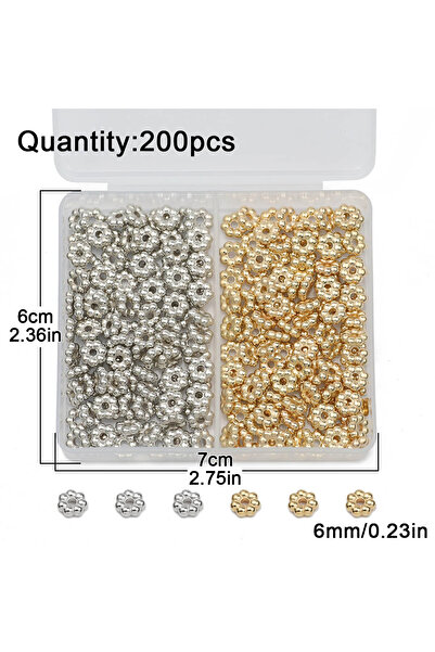 Choice23 TH44-6mm Snowflakes Boxed CCB Beads Kit Golden Silvery,Star Heart Ro...