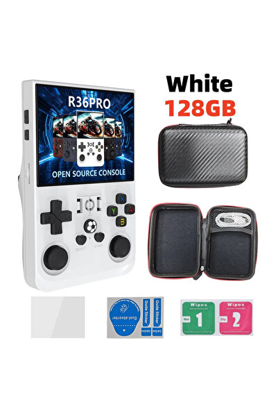 Choice27 جهاز ألعاب فيديو محمول R36PRO أبيض بسعة 128 جيجابايت، R36S ريترو، R3...