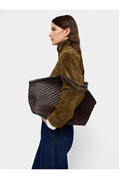 PARFOIS Kadın Örgülü Deri Shopper Çanta