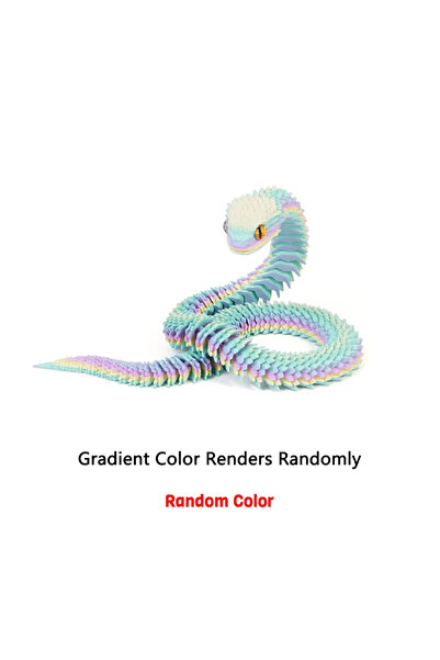 choice2 30cm random color 3D Printed Snake Movable Fidget Toy Figurine Simula...