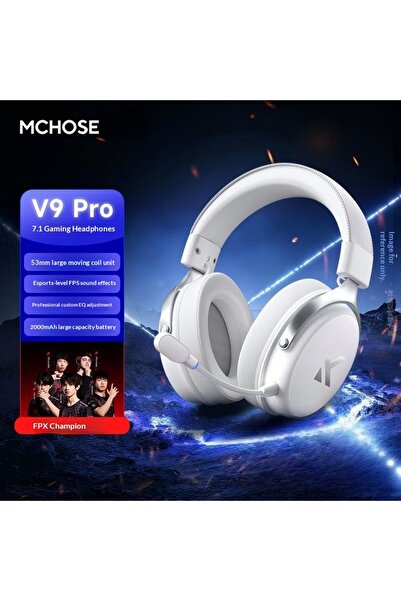 Choice4 سماعة رأس MCHOSE V9 Pro للألعاب، فضية اللون، سماعات رأس لاسلكية بلوتو...