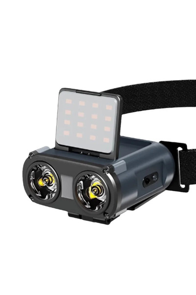 choice2 مصباح رأس صغير قابل لإعادة الشحن فائق السطوع من هيناست، رمادي، مزود ب...