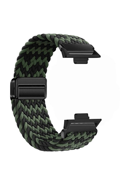 Choice54 سوار Mi Band 9 Pro 8 Pro BGreen-B المغناطيسي المضفر المصنوع من الناي...