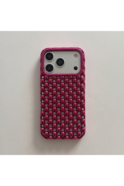 Choice75 هاتف iPhone 17 Pro Max مصنوع من مادة TPU باللون الأحمر الوردي، بتصمي...