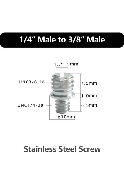 Choice8 قضيب تمديد من سبائك الألومنيوم، برغي B، خيوط ذكر وأنثى 1/4 بوصة - 20 ...