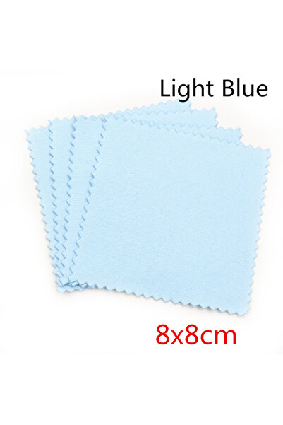 choice2 8x8cm Blue 10pcs Polish Polishing Cloth Silver Color Cleaning Polishi...