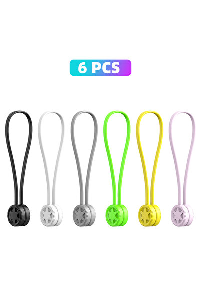 Choice ٦ ألوان متنوعة، ٣/٥/٦/١٠ قطع من أربطة الكابلات المغناطيسية القابلة لإع...