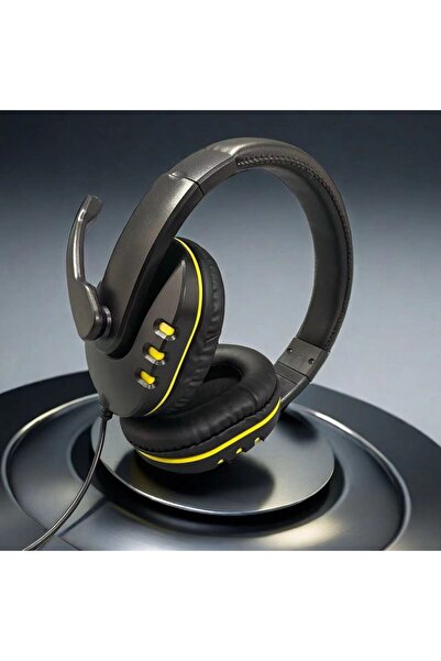 choice2 سماعات رأس بأسلاك صفراء 7260 مزودة بميكروفون، مناسبة لاجتماعات العمل،...