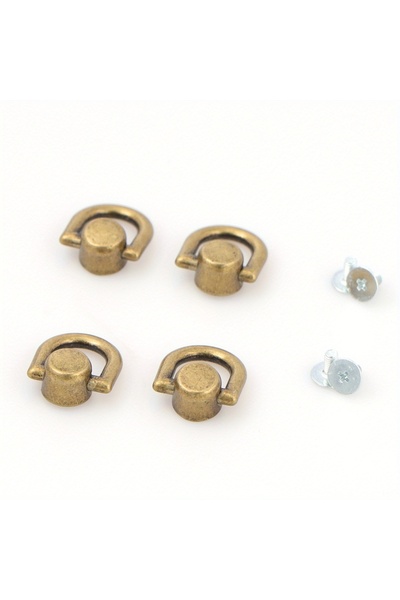 choice2 4 قطع من حلقات D البرونزية، 4 قطع من المسامير المعدنية لحقائب اليد جل...