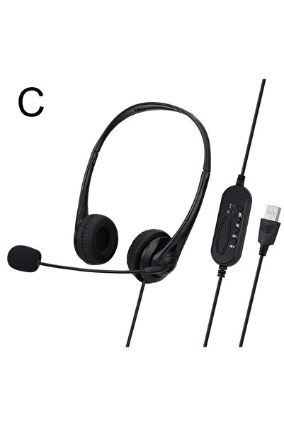 Choice سماعة رأس للكمبيوتر بمنفذ USB 3.5 ملم/USB مزودة بميكروفون مانع للضوضاء...