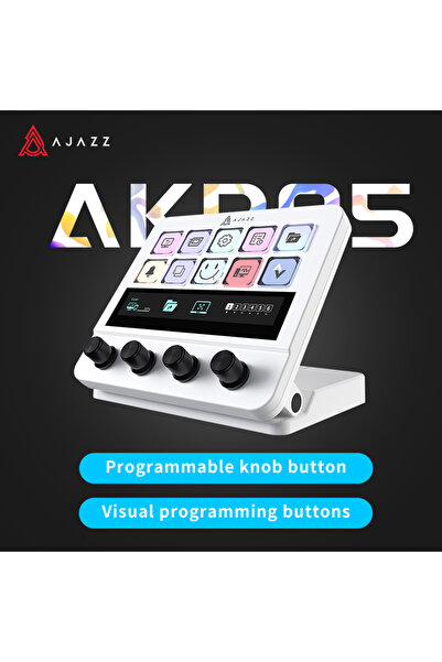 Choice لوحة مفاتيح Ajazz AKP05 الميكانيكية متعددة الوظائف، باللون الأبيض، مسا...