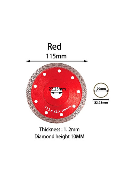 Choice5 Red 115mm 105MM/115MM/125MM Turbo Diamond Saw Blade Granite Marble Cu...
