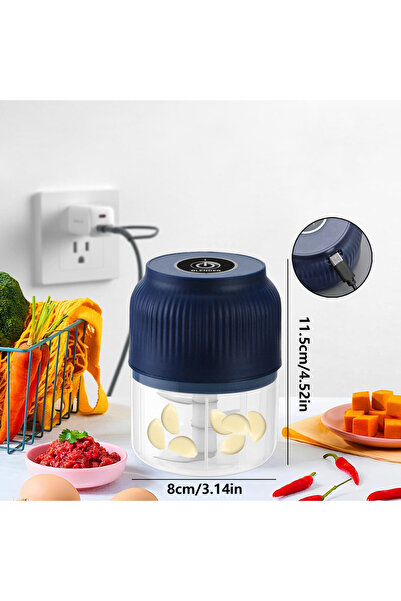 Choice1 Dark Blue 250ml Electric Mini Garlic Chopper USB Meat Grinder Kitchen...