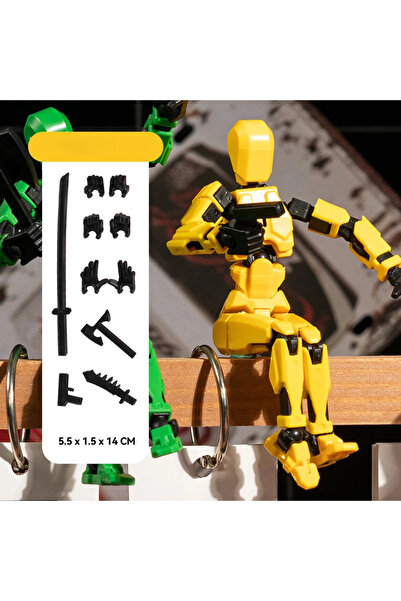 Choice3 تمثال أكشن فيجر تيتان 13 أصفر بطول 14 سم، تمثال أكشن فيجر لاكي 13، مط...