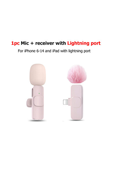 Choice4 Pink 1in1 For IOS K60 Wireless Lavalier Microphone for Smartphone, Pl...