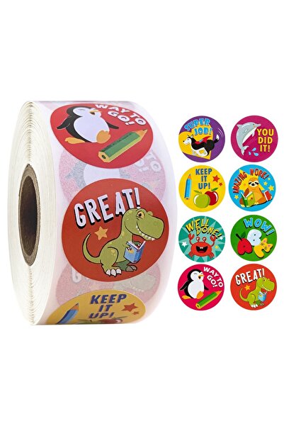 Choice4 مجموعة ملصقات تحفيزية من 500 قطعة، نمط 3، لفافة ملصقات تحفيزية لمكافأ...