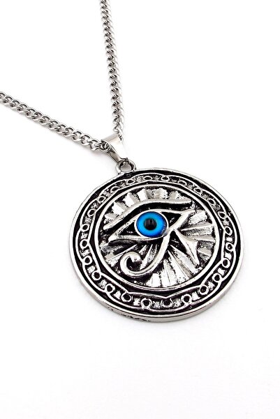 Stanbula All Seeing Eye Eye of Horus Ancient Egyptian Metal Men's Necklace Ky...
