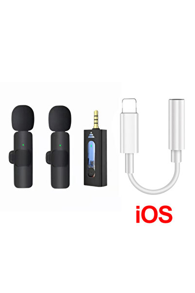 Choice ميكروفون لاسلكي احترافي بتقنية بلوتوث، مزود بميكروفونين، يُثبّت على ال...