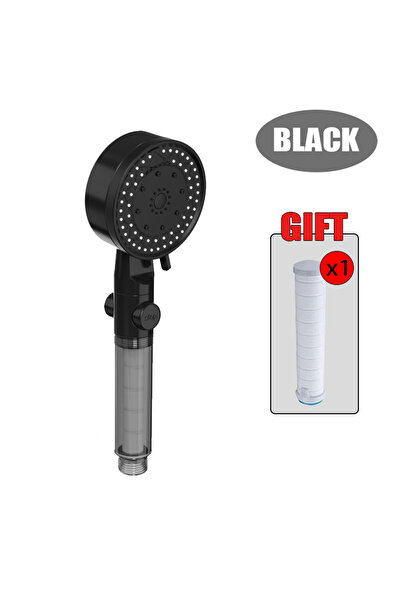 Choice3 8.85 بوصة أسود مع فلتر واحد، رؤوس دش بـ 10 أوضاع، رؤوس دش بفلتر عالي ...