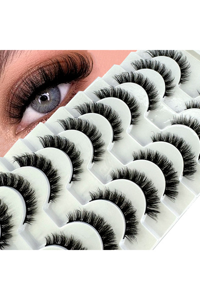 Choice6 10 أزواج - XY63 YDCG جديد 10 أزواج من رموش المنك ثلاثية الأبعاد، رموش...