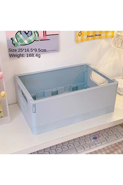 Choice5 صندوق تخزين مكتبي كبير أزرق اللون، مناسب للكتب والوجبات الخفيفة والأل...