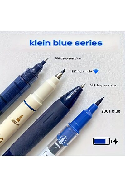 Choice1 مجموعة أقلام عتيقة زرقاء مكونة من 4 قطع، حبر سريع الجفاف لكتابة سلسة،...