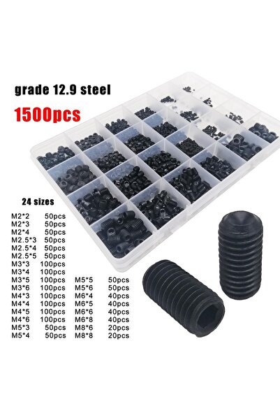 choice2 فولاذ أسود 1500 قطعة 500/1500 قطعة M2-M8 DIN916 فولاذ أسود 304 فولاذ ...