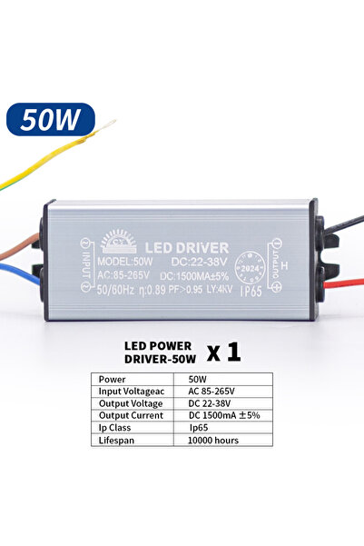 Choice1 محول طاقة LED بقوة 50 واط، قطعة واحدة، مقاوم للماء بمعيار IP65، يحول ...