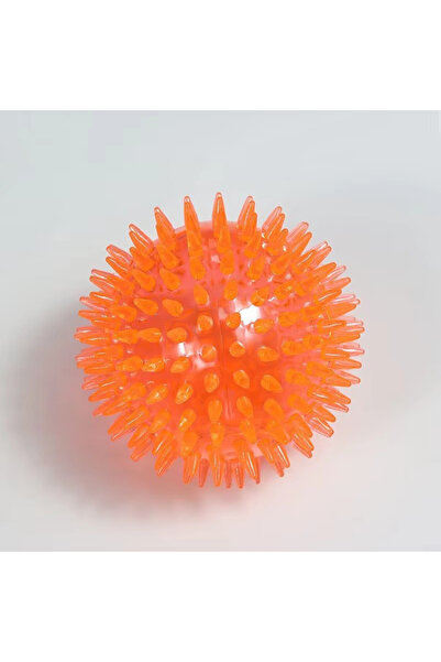 Choice8 6.5cm Orange TPR Squeaky Spiked Dog Ball Chew Toy Durable Teeth Clean...