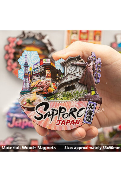 Choice8 مغناطيس ثلاجة تذكاري من هوكايدو، معلم سياحي ياباني، ديكور منزلي، مصنو...