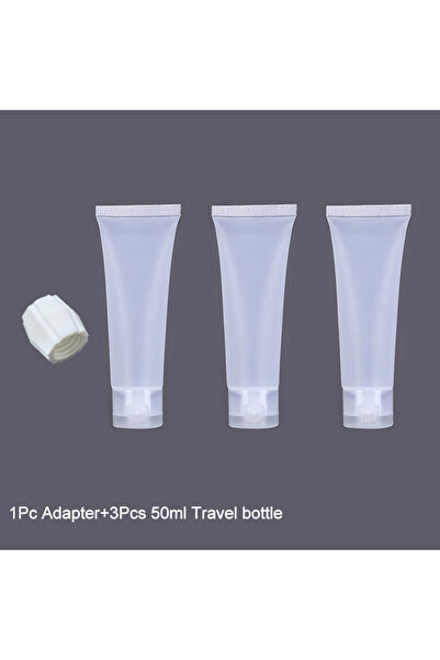 choice2 مجموعة زجاجات سفر بلاستيكية سعة 50 مل، 3 قطع + محولات، مجموعة أدوات ت...