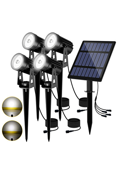 choice2 مصباح LED شمسي أبيض بارد 3000 كلفن/RGB، مصباح كشاف شمسي خارجي، مصباح ...