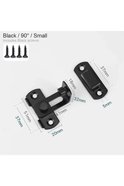 Choice3 مزلاج قفل زاوية صغير أسود اللون، مصنوع من الفولاذ المقاوم للصدأ، بزاو...