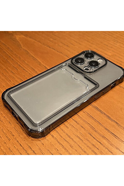 Choice25 حقيبة غلاف هاتف رمادي شفاف مزود بحامل بطاقات، متوافق مع آيفون 14 برو...