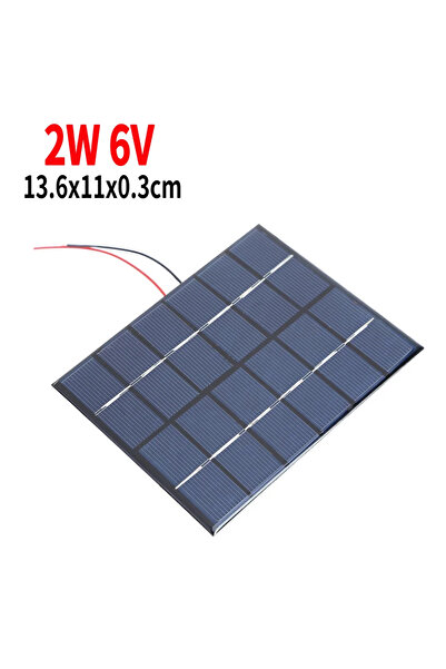 Choice4 ALLOYSEED 1PCS 2W 6V 1/2PCS Mini Solar Panel 3/2/1/0.4W 12/6/3/1.5V C...