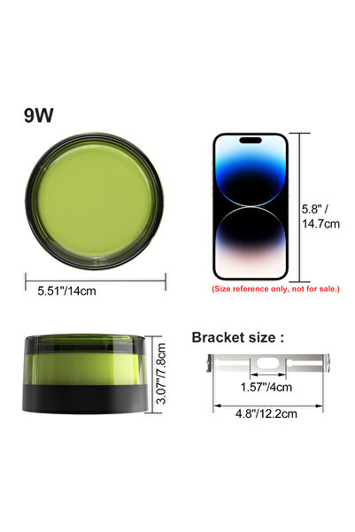 Choice1 مصباح جداري LED عصري دائري أخضر من الخشب الرقائقي، 9 واط، صغير الحجم،...