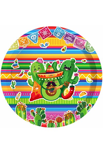 choice2 MM269-8pcs-7inch Mexican Fiesta Cctus Party Disposable Tableware Sets...