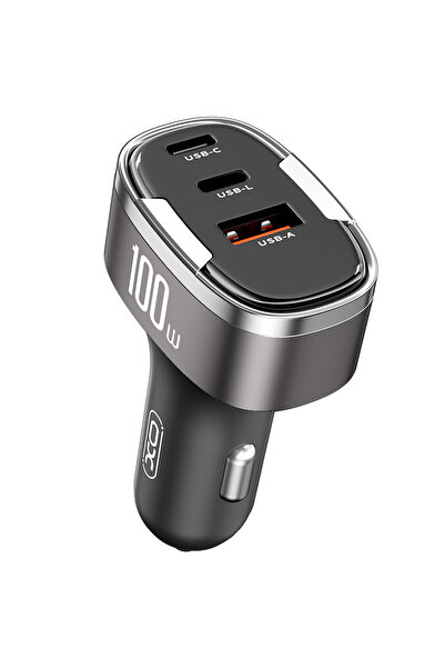 Xo Car Charger Design CC61, 100W, 3A, 1 x Lightning - 1 x USB-A - 1 x USB-C, ...
