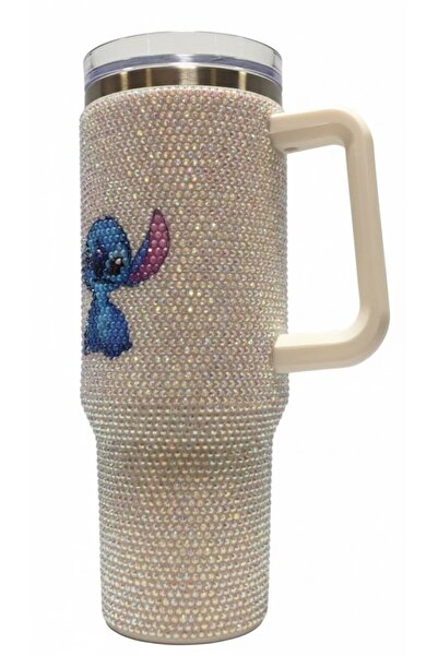 Boutique Stitch glossy mug with a comfortable Strappy and integrated crystal ...