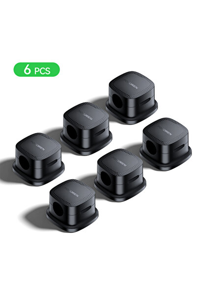 Choice1 منظم كابلات مغناطيسي أسود من رورين، 6 قطع، حامل كابلات ناعم قابل للتع...