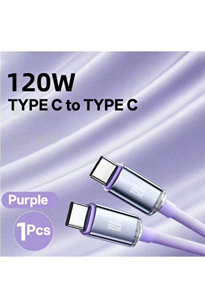 Choice17 كابل شحن سريع من النوع C إلى النوع C، بنفسجي اللون، بطول 1.5 متر، من...