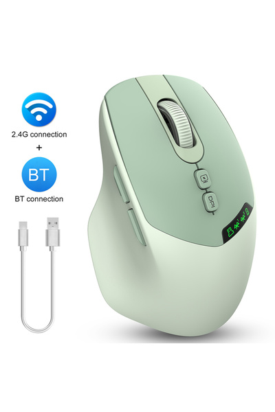 Choice1 ماوس لاسلكي ثنائي الوضع T02 بلون أخضر ماتشا، يدعم تقنية بلوتوث 5.0 و2...