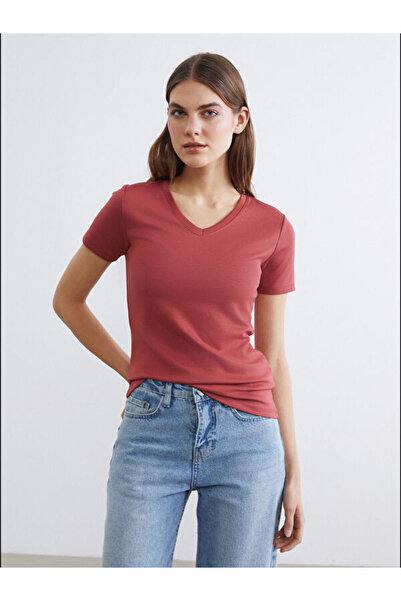 LC Waikiki RMZ GİYİM FARKIYA V Dikim Soft Touch Γυναικείο T-shirt