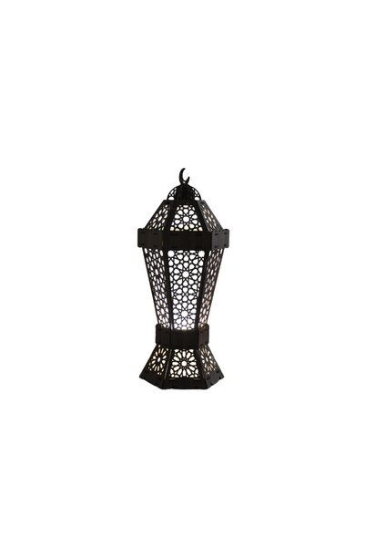 NAWADER Electric wooden Ramadan lantern – luxurious heritage design NS007, BROWN