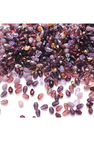 Choice5 PURPLE 100Pcs/Lot 4x6mm AB Mixed Color Tear Drop Faceted Crystal Glas...