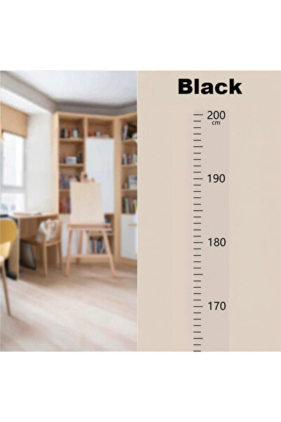 choice2 ملصق حائط أسود لقياس الارتفاع (0-2 متر) قابل للإزالة دون إتلاف الجدرا...