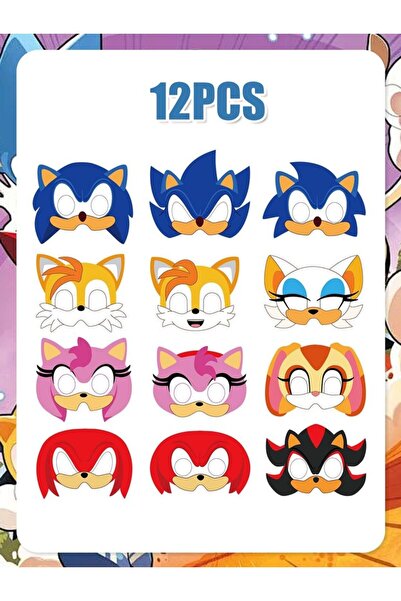 Choice1 مجموعة أقنعة سونيك (12 قطعة) - 12/24 قطعة - أقنعة لحفلات أعياد الميلا...