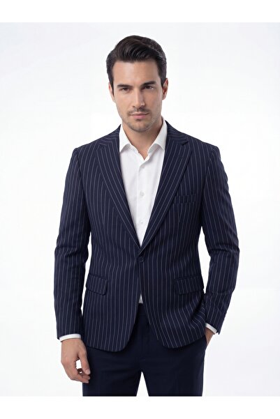 VALUE FASHION Men's Jacket, Wide Stripes, Slim Fit, Sports Jacket