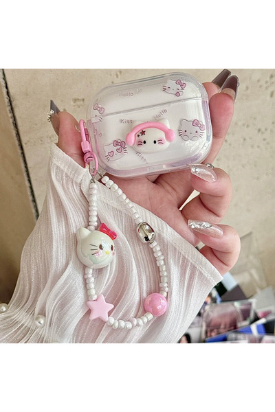 Choice8 جراب سماعات أذن لاسلكي ثلاثي الأبعاد بتصميم هيلو كيتي من سانريو، متوا...