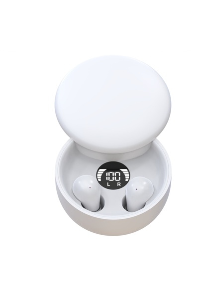 choice2 سماعات أذن لاسلكية بلوتوث 5.4 S6 بيضاء، صغيرة الحجم، مناسبة للنوم وال...